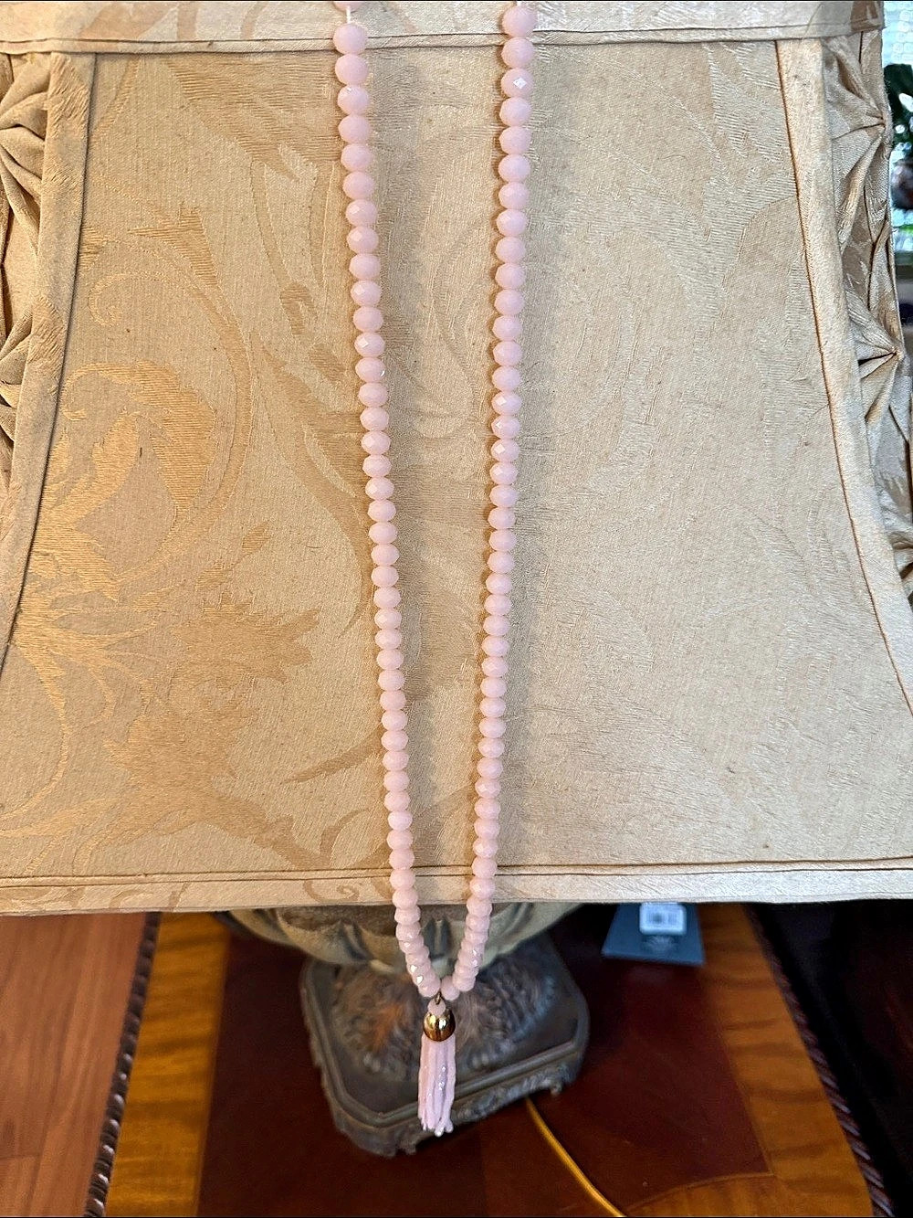 Nordstrom Pink Beaded Tassel Necklace